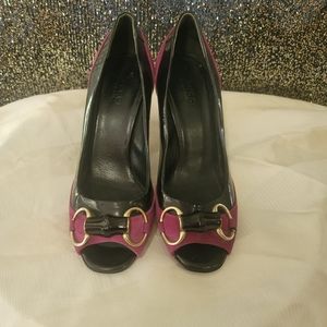 Gucci bamboo sz. 35.5 purple suede and black heel